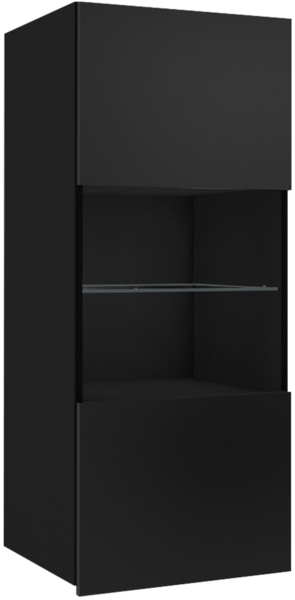 Hängevitrine Calabrini BR05 (Farbe: Schwarz / Schwarz Hochglanz, ohne Beleuchtung)