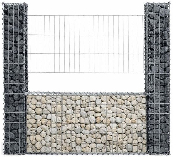 Gabionen Mauer Gartenzaun 160x20x150 cm Gabione Steinkorb Rank-Gitter Draht