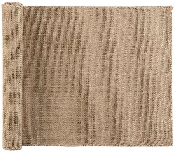 Macosa Home Tischläufer Jute natur braun Tischdecke 140x35 cm, Juteläufer Tafelläufer modern