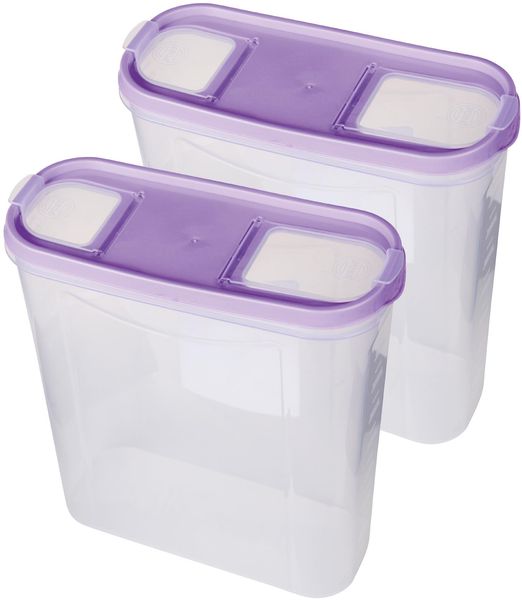 Vorratsdosen mit Deckel 4,5 Liter ( 2er Pack / Lila ), Luftdicht Schüttdose BPA frei, Vorratsbehälter Set - Frischhaltedosen Klappdeckel