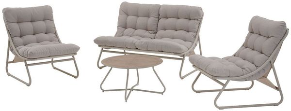casa NOVA Gartenlounge-Set casa NOVA Lounge-Set SVEA beige Gartenset Loungemöbel Gartenmöbel
