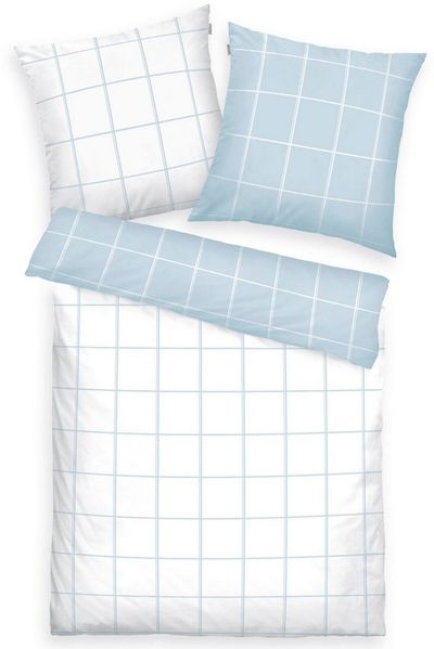 TOM TAILOR HOME Bettwäsche LARGE CHECK in Gr. 135x200cm, 155x220cm oder 200x220cm, Renforcé, 2 teilig, new bedroom, mit farbigem Markenreißverschluss