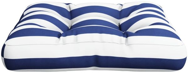 vidaXL Palettenkissen Blau Weiß Gestreift 60x60x12 cm Stoff 360462 Bild 3