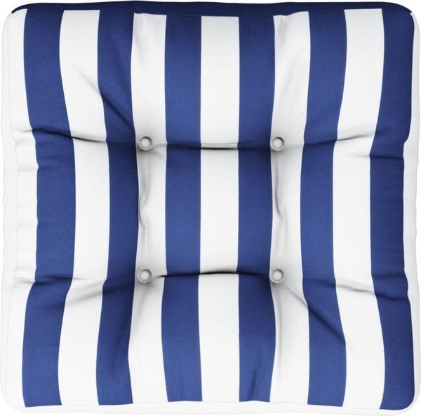 vidaXL Palettenkissen Blau Weiß Gestreift 60x60x12 cm Stoff 360462 Bild 7