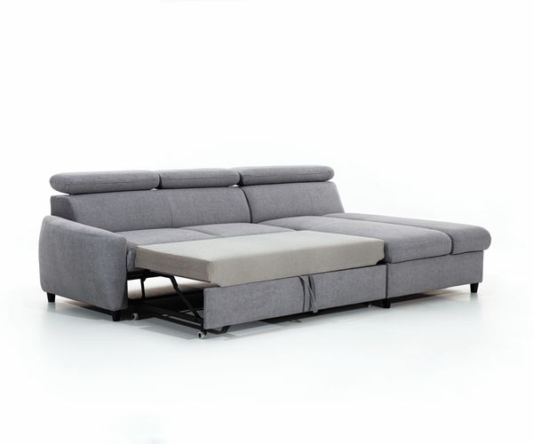 AX LIVING Klein Sofa mit Schlaffunktion Olettio Mini 260 cm Braun R Bild 4