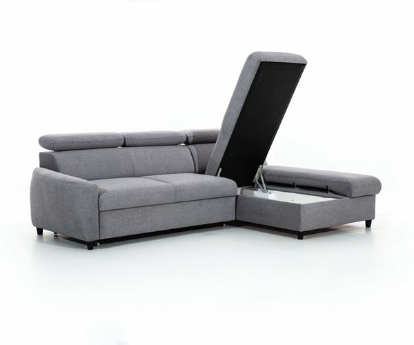 AX LIVING Klein Sofa mit Schlaffunktion Olettio Mini 260 cm Braun R Bild 3