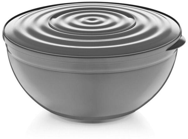 MICHELINO Rührschüssel mit Deckel Schüssel Salatschale Spülmaschinengeeignet 5500ml Grau