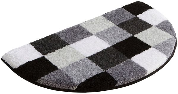 Grund Badematte Mosaik, Badvorleger, Badezimmer Teppich, sehr weich, Höhe 20 mm, rutschhemmend beschichtet, fußbodenheizungsgeeignet, Kunstfaser, halbrund, angenehm weich, auch als 3 teiliges Set erhältlich, Made in Europe