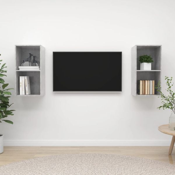 vidaXL TV-Wandschränke 2 Stk. Betongrau Spanplatte [3079848]