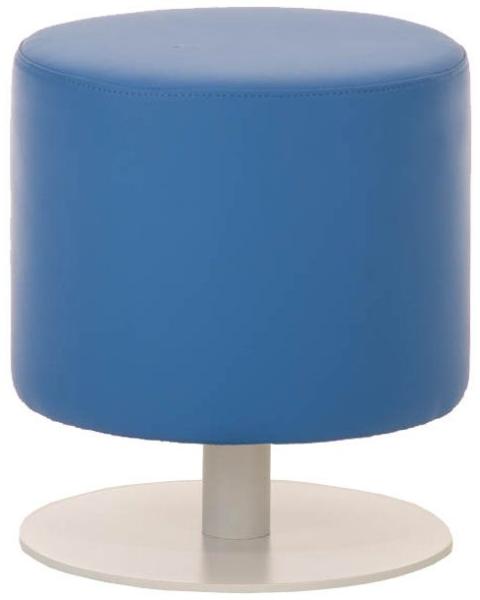 Sitzhocker - Max - Hocker Rundhocker Kunstleder Blau 38x38 cm