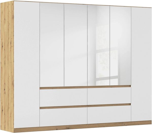 rauch Drehtürenschrank Schrank Garderobe MAINZ Breiten 91/136/181/226/271/315/360, Höhe 210cm (3 verschiedene Ausstattungen BASIC/CLASSIC/PREMIUM (inkl. SOFT-CLOSE) grifflose Front, Außentüren mit Push-to-Open Funktion MADE IN GERMANY