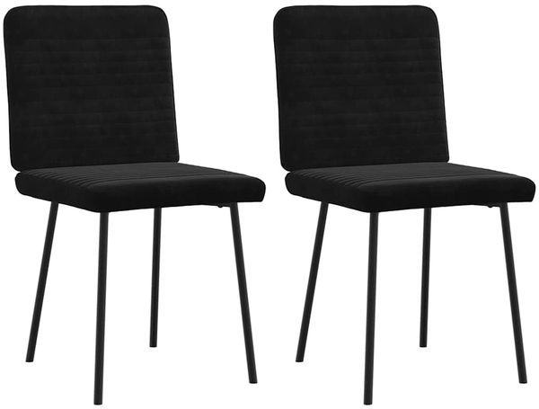 vidaXL Esszimmerstühle 2 Stk. Schwarz Samt 4101139