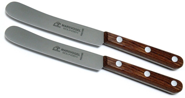 Marsvogel | Buckelsmesser Set | Bubinga Holzgriff | Brötchenmesser & Buttermesser | ideal als Frühstücksmesser