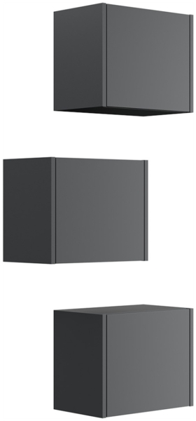 3er Set Badschränke Taifun - variable Montage - kreatives Bad grafit : Grafit