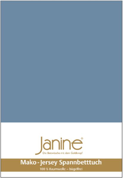 Janine Mako Jersey Spannbetttuch Bettlaken 140-160x200 cm OVP 5007 62 denimblau