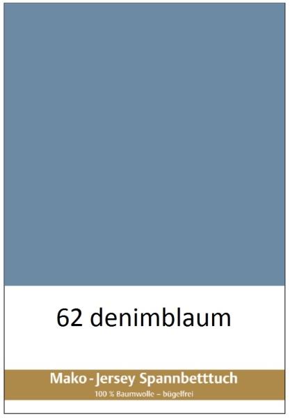 Janine Mako Jersey Spannbetttuch Bettlaken 140-160x200 cm OVP 5007 62 denimblau