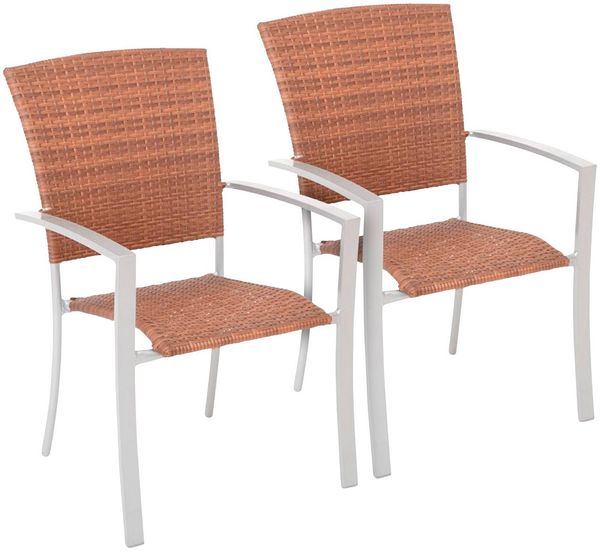 MERXX Gartenstuhl Savonna (Set, 2 St), 2er Set, Polyrattan, stapelbar, 2er Set
