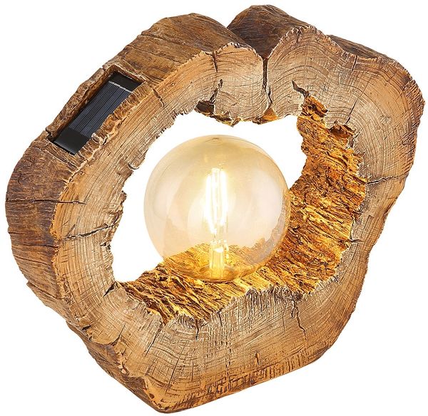 LED Solarleuchte, Baumscheibe, Holzoptik, L 30,5 cm