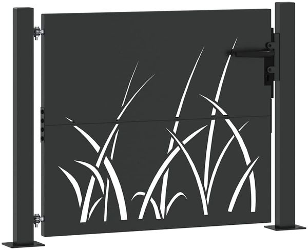 vidaXL Gartentor Schwarz 110 x 105 cm Pulverbeschichteter Stahl 42015889 Bild 4