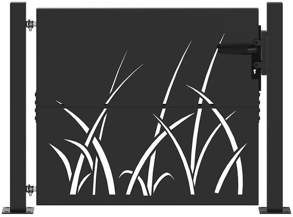 vidaXL Gartentor Schwarz 110 x 105 cm Pulverbeschichteter Stahl 42015889 Bild 2