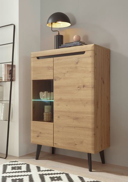 Vitrine 90x134 cm Low 2-türig Eiche Tonder
