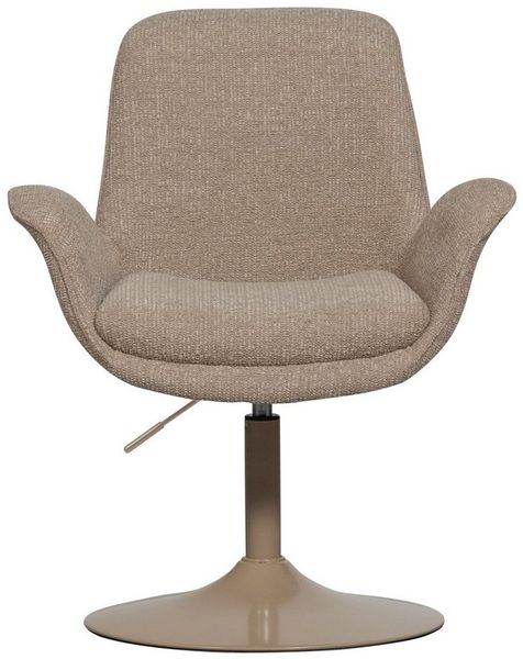 Esszimmerstuhl Marten aus Stoff, modern und höhenverstellbar, sandfarben, weiche Polsterung