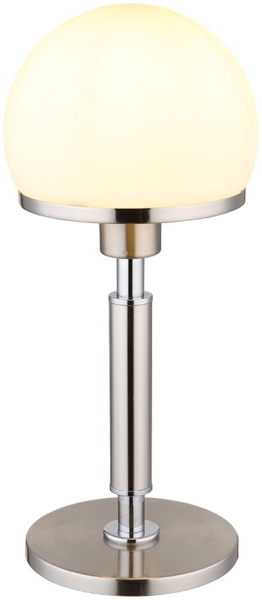 Tischleuchte, Pilz Design, Glas, opal, H 40 cm