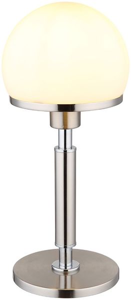 Tischleuchte, Pilz Design, Glas, opal, H 40 cm