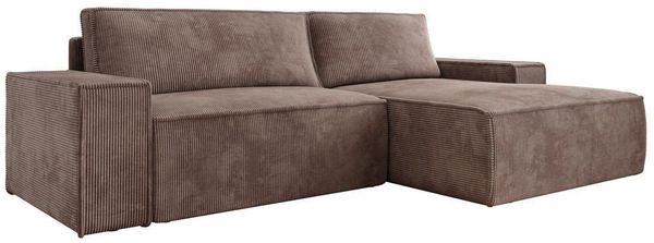 Luxusbetten24 Schlafsofa Designer Sofa Corino in Cord, mit Stauraum und Schlaffunktion