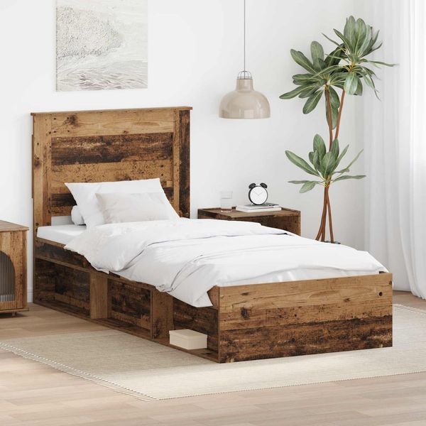 vidaXL Bettrahmen Altholz 90 x 200 cm Massives Kiefernholz 3410142