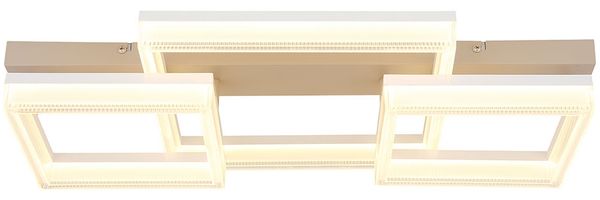 LED Deckenleuchte, sandfarben, klar, weiß, L 66 cm