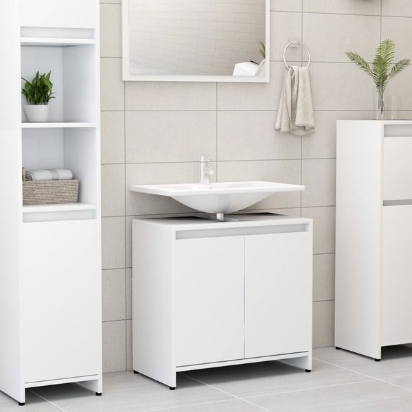 vidaXL Badezimmerschrank Weiß 60x33x61 cm Holzwerkstoff 802642