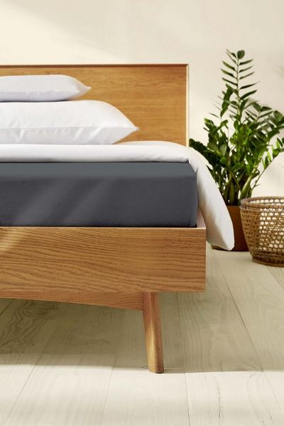 Kaeppel Biber Spannbettlaken Einfarbig Anthrazit 90x200 cm - 100x200 cm