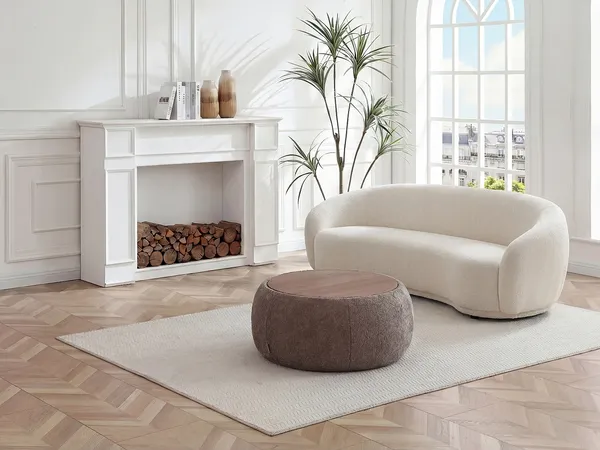 Vente-unique - SORIELI Couchtisch Holz, PlatteStoff Schokoladenbraun - B 85 cm x H 37 cm x L 85 cm