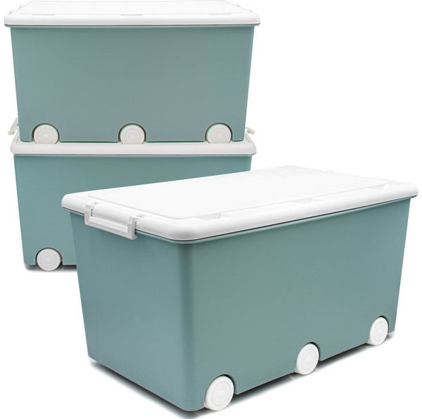 Babykajo Aufbewahrungsbox (Boxen mit Rollen, 3 St, mit 50L Volumen), Stapelbloxen, Aufbewahrungsboxen, Box zum Aufbewahren
