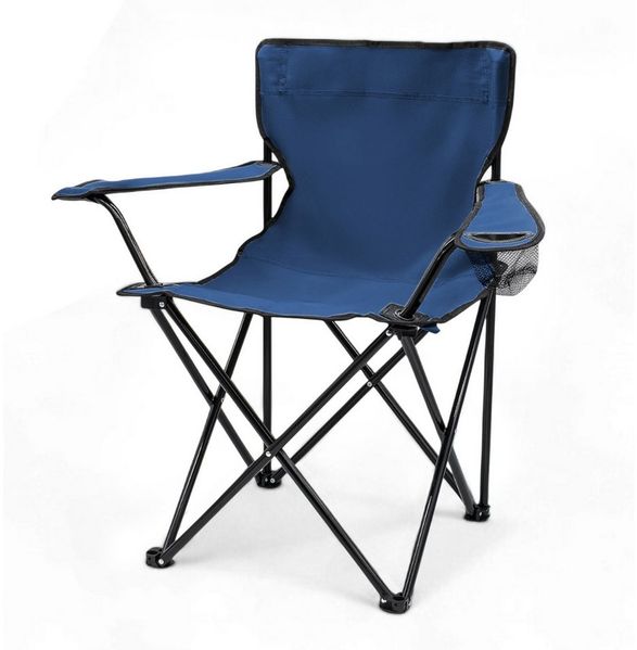 Spetebo Campingstuhl Campingstuhl mit Getränkehalter - blau (Stück, 1 St), Camping Strand und Garten Klappstuhl mit Tragetasche