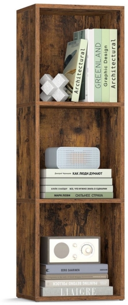 VASAGLE CUSTOS Kollektion - Bücherregal, 3-stöckiges Regal, offenes Aufbewahrungsregal, 24 x 30 x 94,8 cm, für Wohnzimmer, Homeoffice, Schlafzimmer, vintagebraun