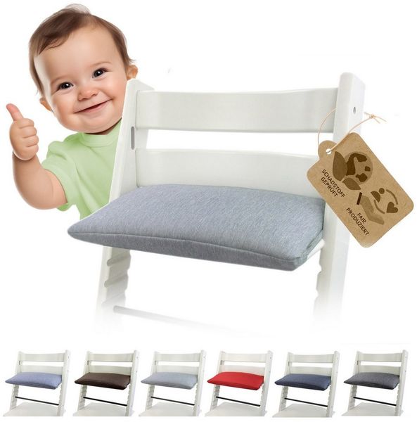 BAMBINIWELT Sitzauflage, kompatibel mit Stokke 'Tripp Trapp' Hochstuhl, 1-teilig meliert hellgrau