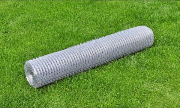 vidaXL Maschendrahtzaun Verzinkter Stahl Quadratisch 1x25 m Silbern 140117