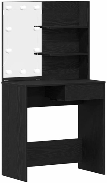 vidaXL Schminktisch mit Regal Schwarz Eichen-Optik 74.5 x 40 x 141 cm 862785