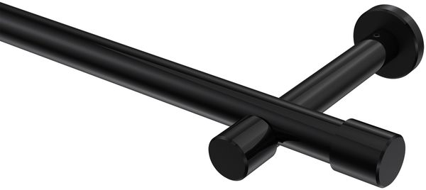 Gardinenstangen-Set Prestige Santo 100 cm, 1-läufig (ohne Ringe), 20 mm Ø Schwarz