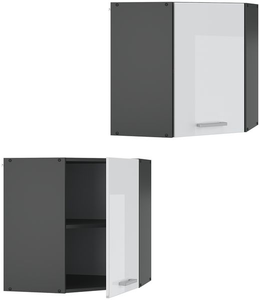 Eckhängeschrank R-Line Weiß Hochglanz 57 cm Vicco Bild 5