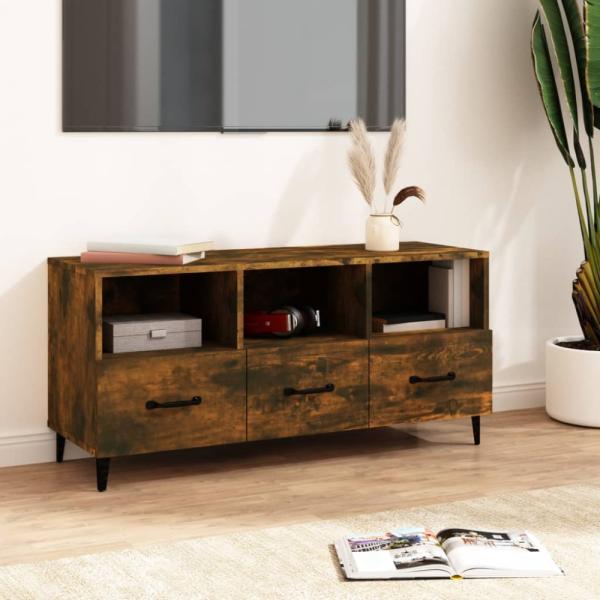 vidaXL TV-Schrank Räuchereiche 102x35x50 cm Holzwerkstoff 817498