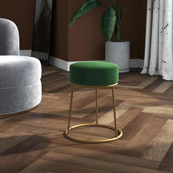 vidaXL Runder Hocker Grün Samt 340253