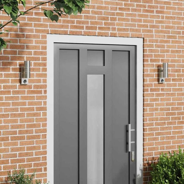 vidaXL Außenwandleuchte 2 pcs Silber 7 x 10 x 22 cm Edelstahl und Glas 4005994