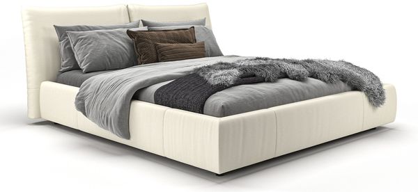 KAWOLA Bett HENRY Polsterbett Leder weiß 180x200cm Bild 3
