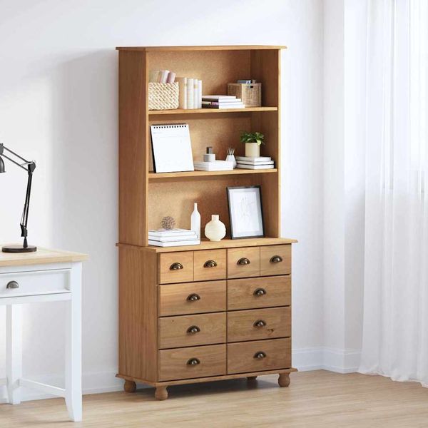 vidaXL Hutch ASKIM Honigwachs 91 x 40 x 184 cm Massives Kiefernholz 3334642