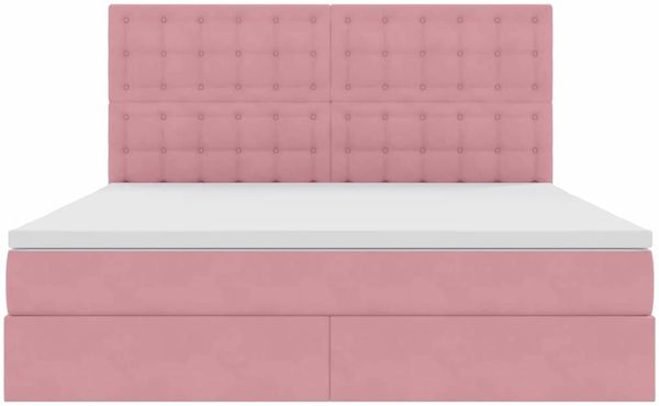 vidaXL Aufbewahrungsbett mit Matratze Rosa 180 x 200 cm Samt 3372170 Bild 7