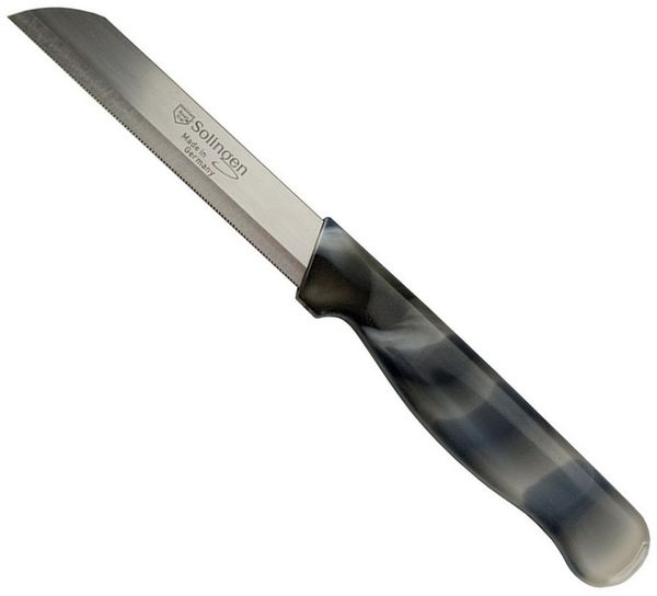 Visaggio Obstmesser Solingen Allzweckmesser Schälmesser Gemüsemesser Küchenmesser, Wellenschliff Solingen Messer, Marmor Optik, Edelstahl (rostfrei)