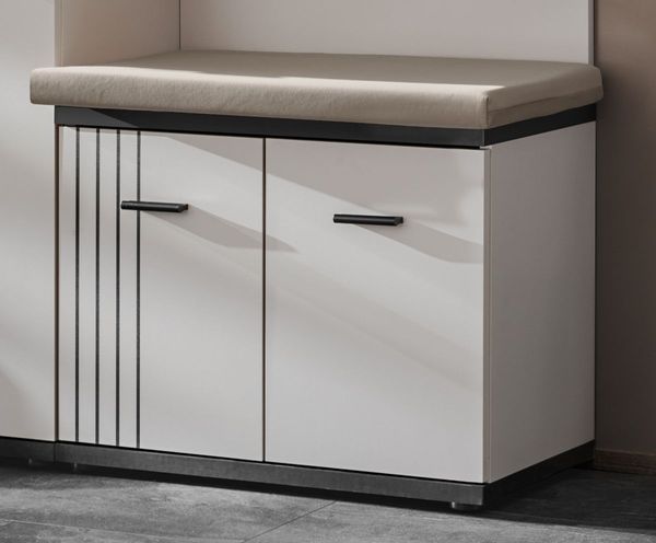 Garderobenbank Vektor in Kaschmir und schwarz 60 x 46 cm
